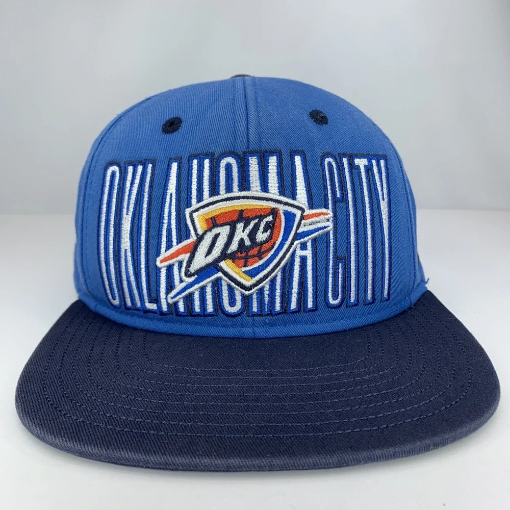 Oklahoma City OKC Thunder Blue Hat YOUTH Adidas NBA Basketball Snap OSFM Cap
